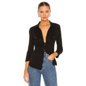 Contrast Panel Shirt in Black sold at revolve  James Perse